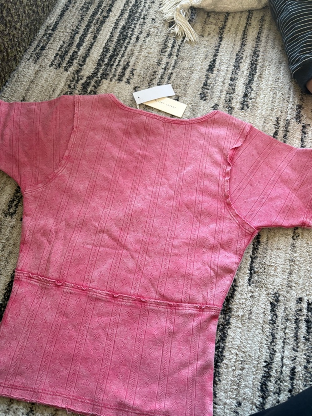 Buckle Washed Pointelle Top - Picture 6 of 6
